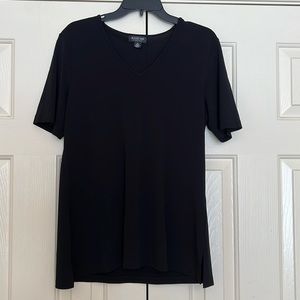 Classy black short sleeve top.